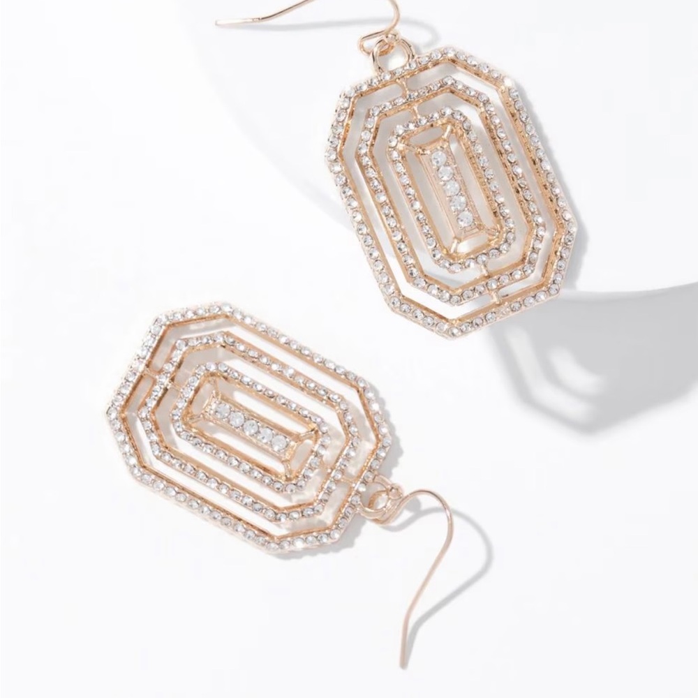 Elegant Gold and Silver Geometric Earrings